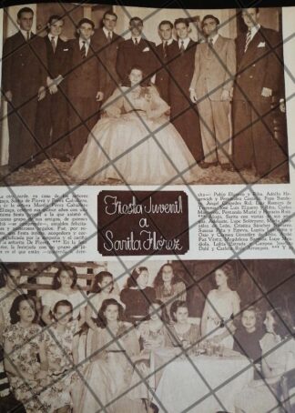 AFICHE ANTIGUO FIESTA EN CASA ELIZAGA CABALLERO 1948