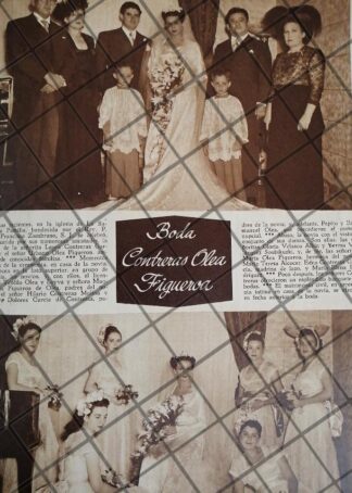 AFICHE ANTIGUO BODA. OLEA CONTRERAS 1948