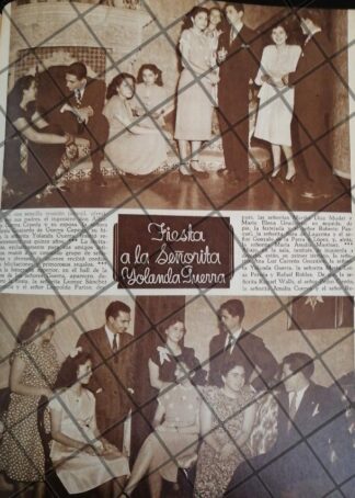AFICHE ANTIGUO FIESTA A YOLANDA GUERRA GUAJARDO 1948