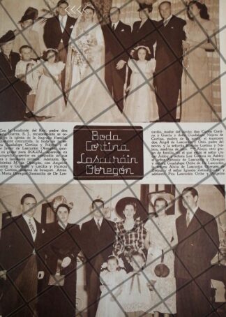 AFICHE ANTIGUO BODA. LASCURAIN CORTINA 1948