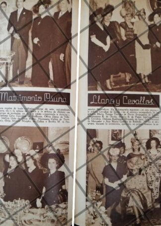 AFICHE ANTIGUO BODA. LLANO OSUNA 1948