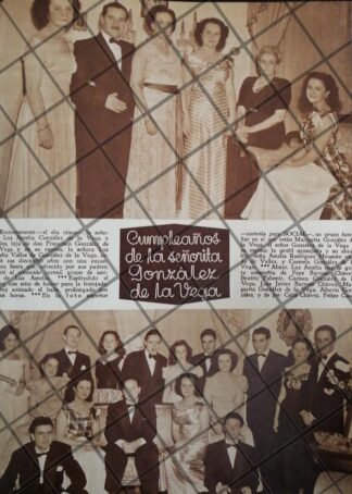 AFICHE ANTIGUO FAMILIA GONZALES VALLES 1948