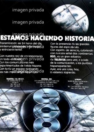 AFICHE ANTIGUO NOTICIERO ECO. TELEVISA 1991