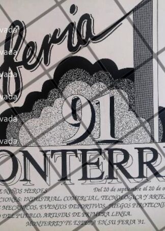 AFICHE PUBLICITARIO ANTIGUO FERIA MONTERREY 1991