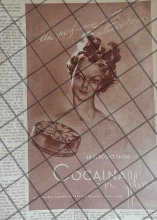 CARTEL PUBLICITARIO RETRO COSMETICO COCAINA EN FLOR /328