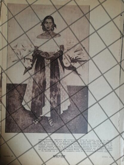 AFICHE ANTIGUO. EXPOSICION DE DIEGO RIVERA 1951