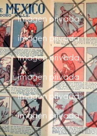 TIRA COMICA VINTAGE HISTORIA DE MEXICO 1940s HELIODORO VALLE /3