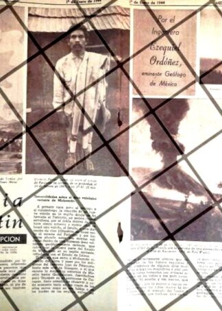 AFICHE ANTIGUO NACIMIENTO DEL VOLCAN PARICUTIN 1944