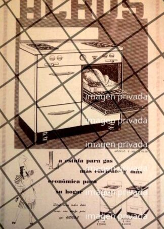 CARTEL PUBLICIDAD RETRO PRIMERAS ESTUFAS ACROS 1948 650