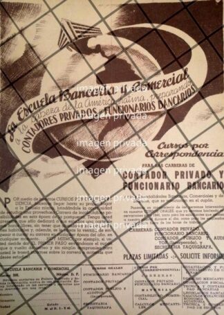 CARTEL RETRO ESCUELA BANCARIA Y COMERCIAL 1944 -E14