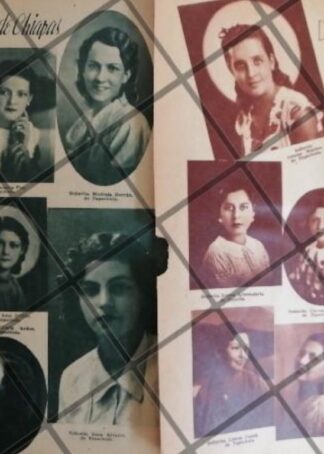AFICHE ANTIGUO DAMAS ALTA SOCIEDAD DE CHIAPAS 1937