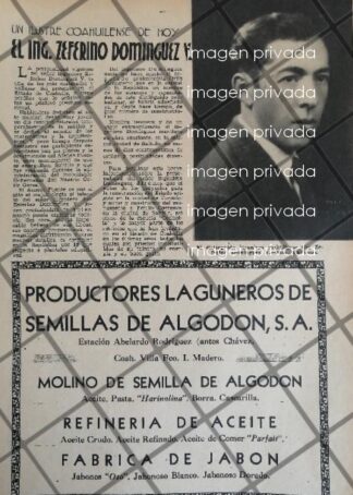 AFICHE ANTIGUO QRQ. ZEFERINO DOMINGUEZ VILLARREAL COAHUILA 1937