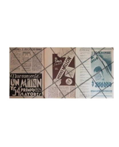 3 AFICHES RETRO. LOTERIA NACIONAL 1936 /195