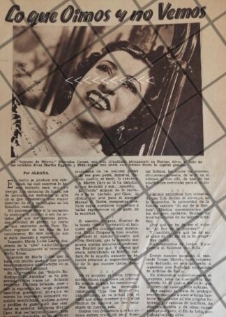 AFICHE ANTIGUO CANTANTE. MERCEDES CARAZA Y OTRAS NOTAS 1936
