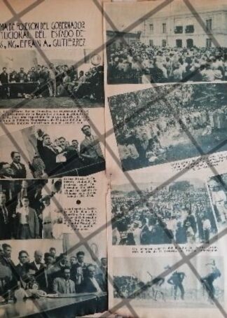 AFICHE RETRO EFRAIN A. GUTIERRREZ TOMA POSESION CHIAPAS 1936