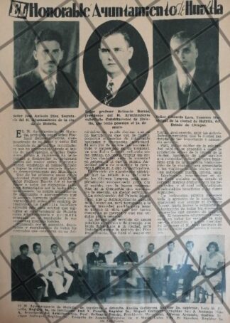 AFICHE ANTIGUO MIEMBROS AYUNTAMIENTO HUIXTLA, CHIAPAS 1937