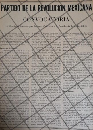 AFICHE POLITICO RETRO PARTIDO DE LA REVOLUCION MEXICANA 1945