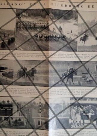 AFICHE RETRO EL DERBY EN HIPODROMO DE LAS AMERICAS 1945