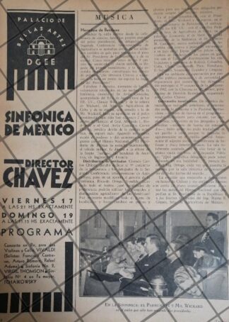 AFICHE RETRO ORQUESTA SINFONICA. Y AVILA CAMACHO 1942