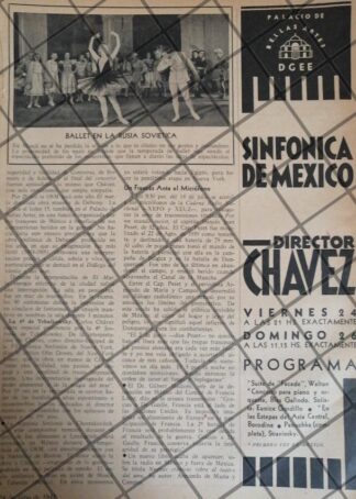 AFICHE RETRO ORQUESTA SINFONICA. BLAS GALINDO Y OTROS 1942