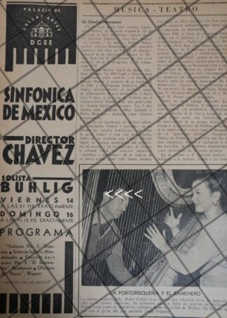 AFICHE RETRO ORQUESTA SINFONICA /JORGE NEGRETE ETC 1942