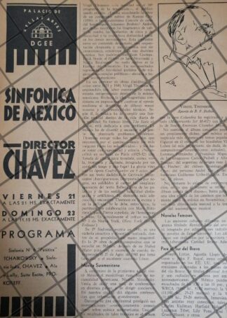 AFICHE RETRO ORQUESTA SINFONICA /VIRGIL THOMSON EN MEXICO 1942