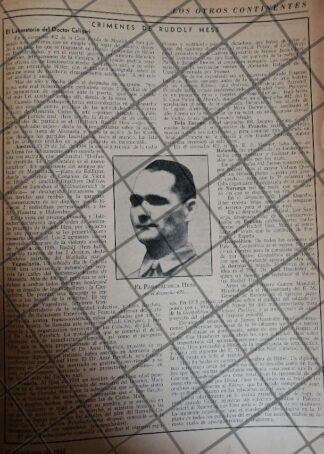 AFICHE RETRO. LOS CRIMENES DEL NAZI RUDOLF HESS 1942