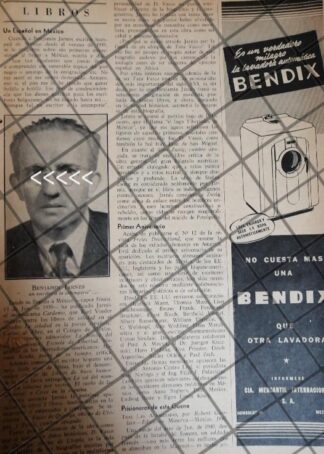 AFICHE RETRO. BENJAMIN JARNES EXILIADO EN MEXICO 1942