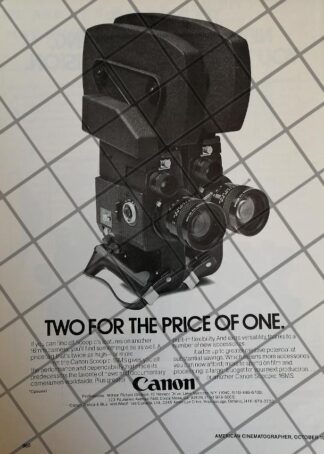 CARTEL PUBLICITARIO RETRO CAMARA DE CINE CANON SCOOPIC 1979