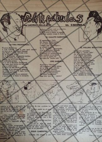 CARICATURA RETRO. POLITIFABULAS POR: JOSE GONZALO BECERRA 1946