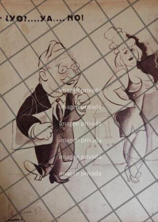 CARICATURA ANTIGUA LUIS CABRERA LOBATO. POR: CALOCA VALLE 1946