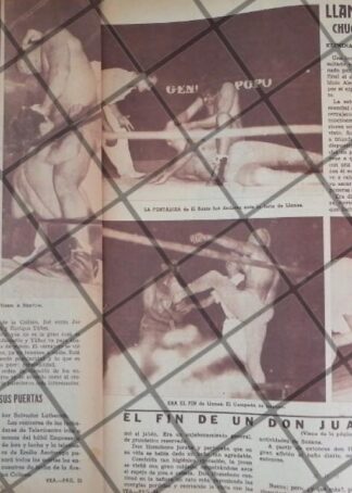 AFICHE RETRO LUCHA LIBRE, EL SANTO VS ENRIQUE YAÑEZ Y OROS