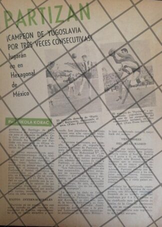 AFICHE RETRO EL CLUB DE FUTBOL PARTIZAN EN MEXICO 1963