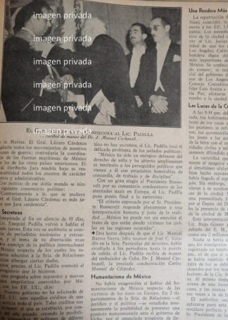 AFICHE RETRO. EZEQUIEL PADILLA PEÑALOZA CONDECORADO 1942