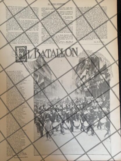 AFICHE ANTIGUO 21 BATALLON DE INFANTERIA DEL EJERCITO 1907 - Image 2