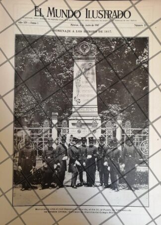 PORTADA ANTIGUA 1907 MONUMENTO A LOS NIÑOS HEROES