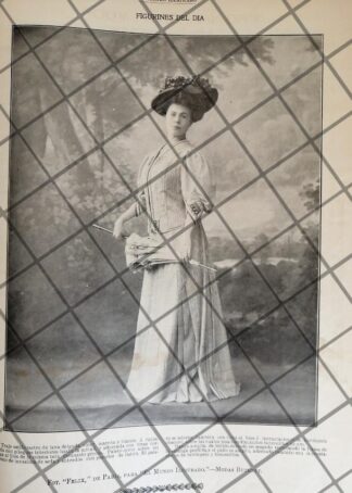 CARTEL PUBLICITARIO ANTIGUO VESTIDOS. MODAS BUZENET 1907