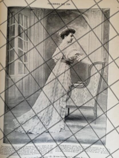 CARTEL PUBLICITARIO ANTIGUO VESTIDOS. MODAS BUZENET 1907 -2