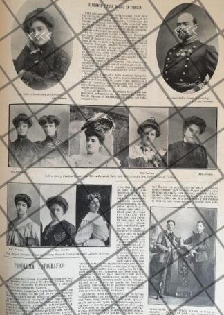 AFICHE ANTIGUO EVENTO SOCIAL FAMILIA GONZALEZ MONTESINOS 1907