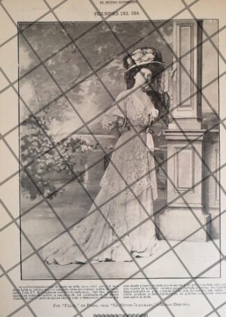 CARTEL PUBLICITARIO ANTIGUO 1907 VESTIDOS  DE CASA DRECOLL 2
