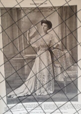CARTEL PUBLICITARIO ANTIGUO VESTIDOS. MODAS BUZENET 1907 -3