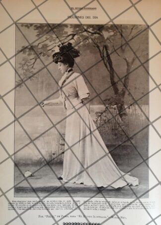 CARTEL PUBLICITARIO ANTIGUO. VESTIDO. CASA DE MODAS NEY SOEURS.