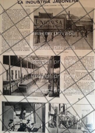 AFICHE ANTIGUO CIA. JABONERA UNION.. TORREON 1907