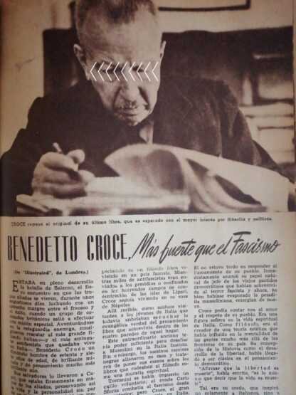 AFICHE ANTIGUO EL FILOSOFO. BENEDETTO CROCCE 1944 - Image 2