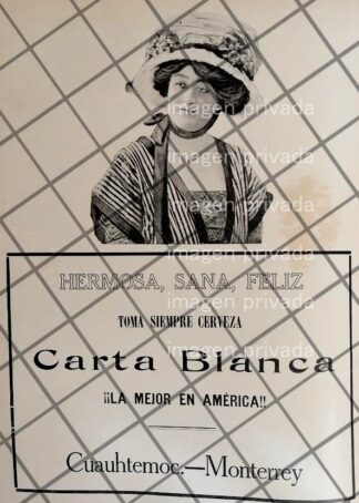CARTEL ANTIGUO CERVEZA CARTA BLANCA 1910 -204