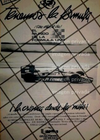CARTEL RETRO. GRAN PREMIO DE MEXICO 1987 CANAL 13 IMEVISION /3