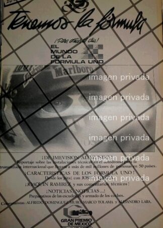 CARTEL RETRO. GRAN PREMIO DE MEXICO 1987 CANAL 13 IMEVISION /2