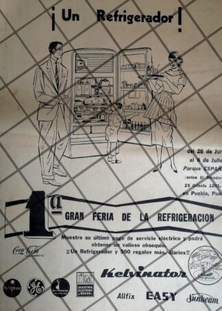 CARTEL PUBLICITARIO RETRO 1 FERIA DE LA REGRIGERACION 1958