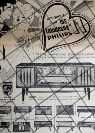 CARTEL PUBLICITARIO RETRO CONSOLAS PHILIPS 1969 / 17