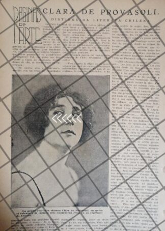 AFICHE RETRO LA ESCRITORA, CLARA DE PROVASOLI 1920